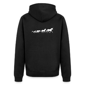 Evolution de la licorne en blanc - Veste à capuche bio Premium Unisexe - noir - Dos - Nico (187cm)