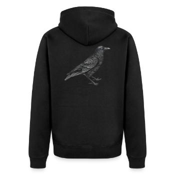 crow bird - Unisex Premium Organic Zip Hoodie - black - Back - Nico (187cm)