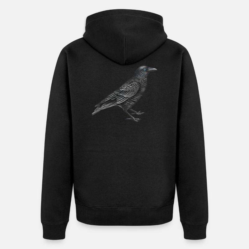 oiseau corbeau - Veste à capuche bio Premium Unisexe - noir
