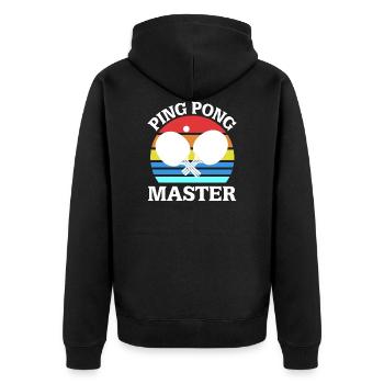 Tischtennis - Unisex Premium Bio Zip Hoodie - Schwarz - Hinten - Nico (187cm)