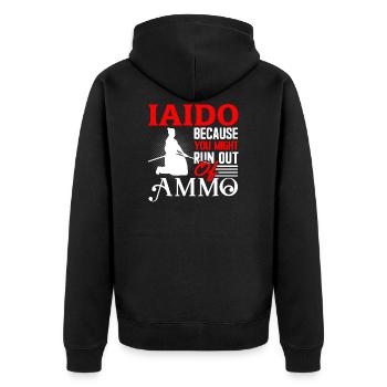Iaido - Veste à capuche bio Premium Unisexe - noir - Dos - Nico (187cm)