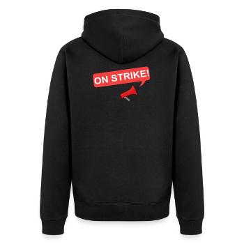 ON STRIKE Poster - Veste à capuche bio Premium Unisexe - noir - Dos - Nico (187cm)