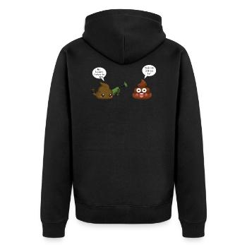 crotte dialogue humour idée cadeau citations drôle - Veste à capuche bio Premium Unisexe - noir - Dos - Nico (187cm)
