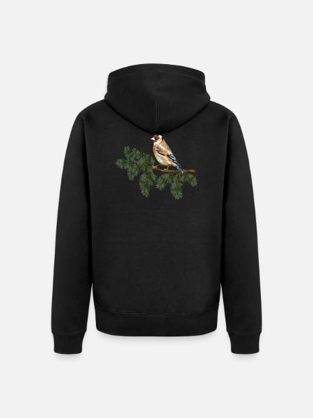 Stieglitzvogel - Unisex Premium Bio Zip Hoodie - Schwarz
