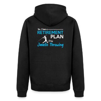 Javelin Throwing Javelin Throwing - Unisex Premium Organic Zip Hoodie - black - Back - Nico (187cm)