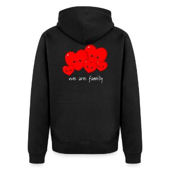 Coeurs - famille - Veste à capuche bio Premium Unisexe - noir - Dos - Nico (187cm)