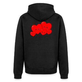 Famille cardiaque - Veste à capuche bio Premium Unisexe - noir - Dos - Nico (187cm)