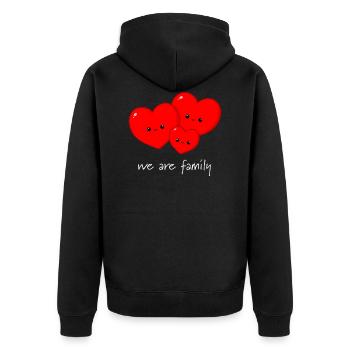 Coeurs - famille - Veste à capuche bio Premium Unisexe - noir - Dos - Nico (187cm)