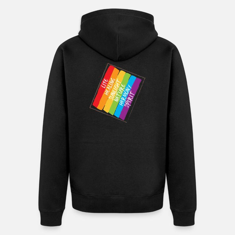 Arc-en-ciel - Arc-en-ciel - Couleur - Veste à capuche bio Premium Unisexe - noir