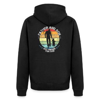 Père et fils meilleurs amis pour toujours - Veste à capuche bio Premium Unisexe - noir - Dos - Nico (187cm)