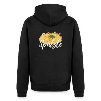 Spätzle Sprüche | Schwäbisch Schwaben Geschenkidee - Unisex Premium Bio Zip Hoodie - Schwarz - Hinten - Nico (187cm)