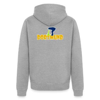 Anti Dortmund - Veste à capuche bio Premium Unisexe - gris chiné - Dos - Nico (187cm)