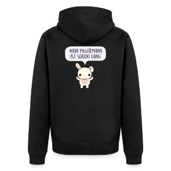 Mon pillermann est tellement long - Veste à capuche bio Premium Unisexe - noir - Dos - Nico (187cm)