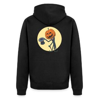 Lanterne citrouille Hans Oh 'Halloween - Veste à capuche bio Premium Unisexe - noir - Dos - Nico (187cm)