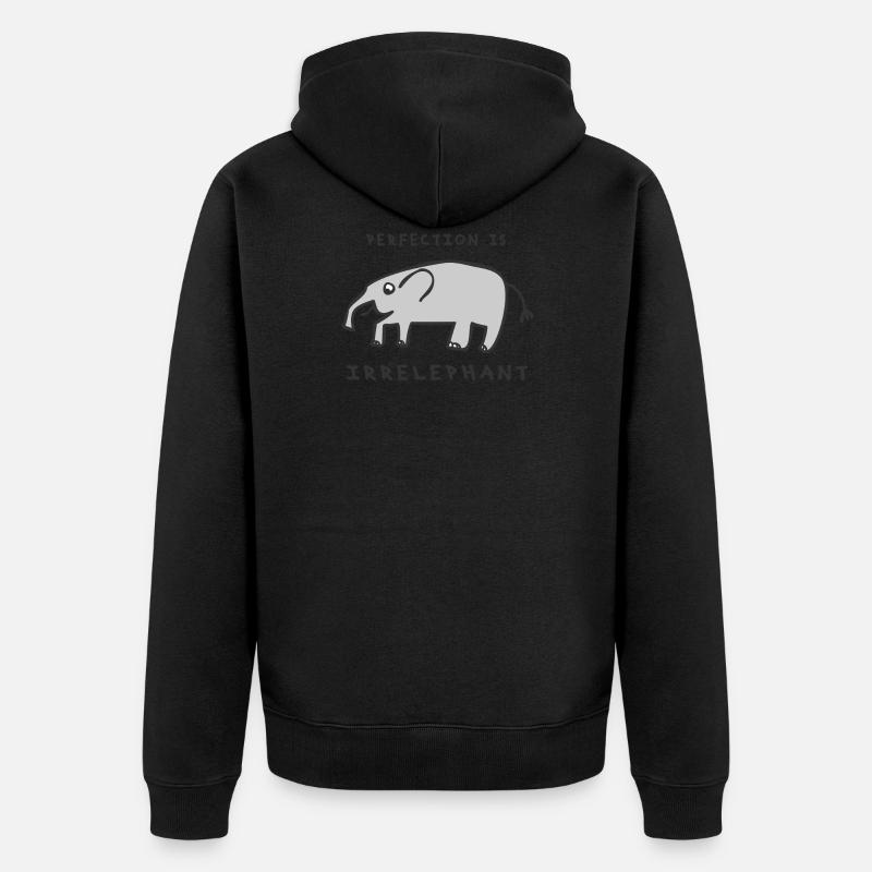 Perfection is irrelephant - Elephant - light/grey - Veste à capuche bio Premium Unisexe - noir