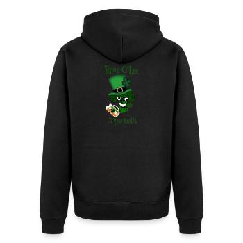 Vegan St Patricks Day Irish - Unisex Premium Organic Zip Hoodie - black - Back - Nico (187cm)
