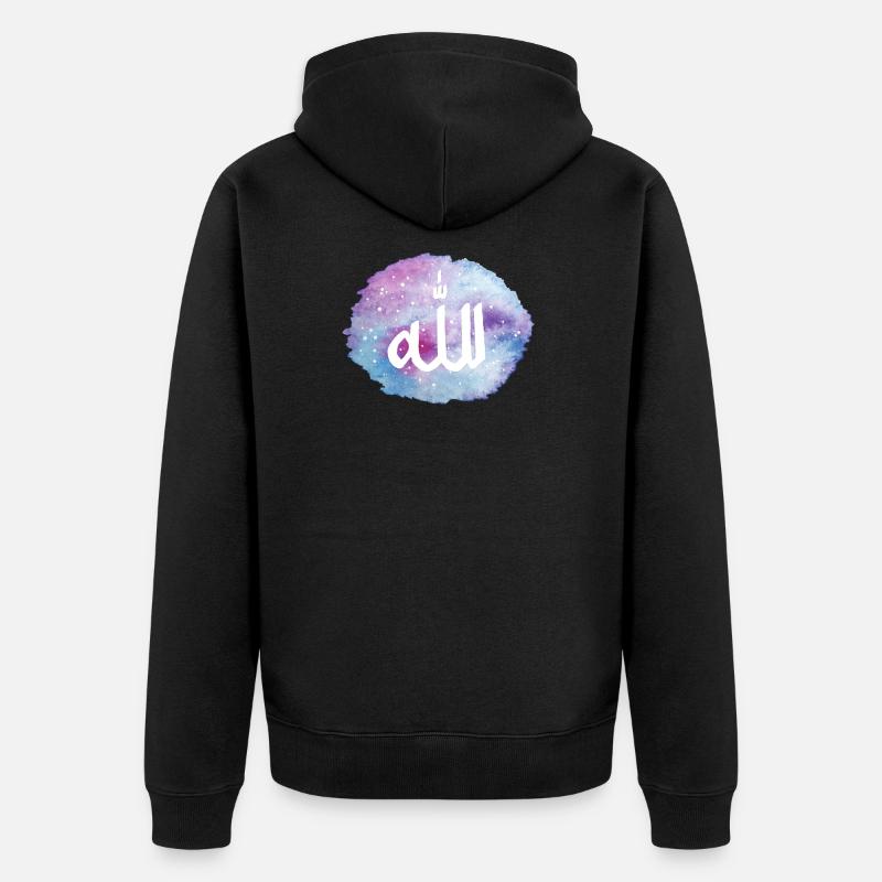 Etoiles ciel Allah (arabe) - Veste à capuche bio Premium Unisexe - noir