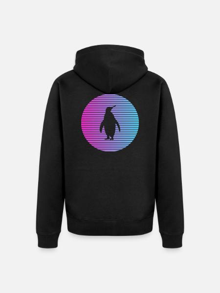 Pinguin - Unisex Premium Bio Zip Hoodie - Schwarz
