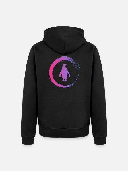 Pinguin - Unisex Premium Bio Zip Hoodie - Schwarz