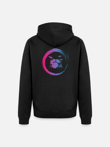 I like the drums - Unisex Premium Organic Zip Hoodie - black