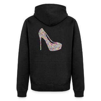 Shoes - Unisex Premium Organic Zip Hoodie - black - Back - Nico (187cm)