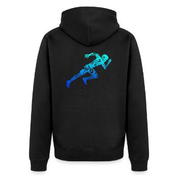 Cadeau de tatouage tribal polynésien de style maori coureur - Veste à capuche bio Premium Unisexe - noir - Dos - Nico (187cm)