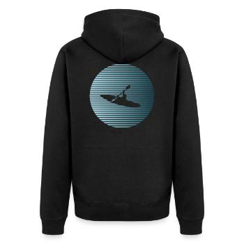 Kayaking - Unisex Premium Organic Zip Hoodie - black - Back - Nico (187cm)