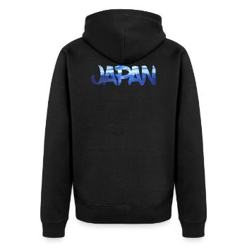 Japan - Unisex Premium Bio Zip Hoodie - Schwarz - Hinten - Nico (187cm)