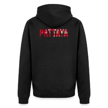 Pattaya Stadt Thailand Asien Reisen Party - Unisex Premium Bio Zip Hoodie - Schwarz - Hinten - Nico (187cm)