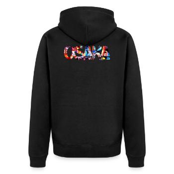 Osaka Stadt in Japan Land Asien Reise - Unisex Premium Bio Zip Hoodie - Schwarz - Hinten - Nico (187cm)