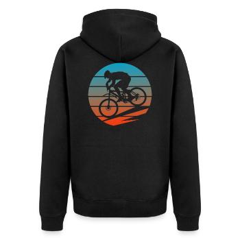 Bicycle bike - Unisex Premium Organic Zip Hoodie - black - Back - Nico (187cm)