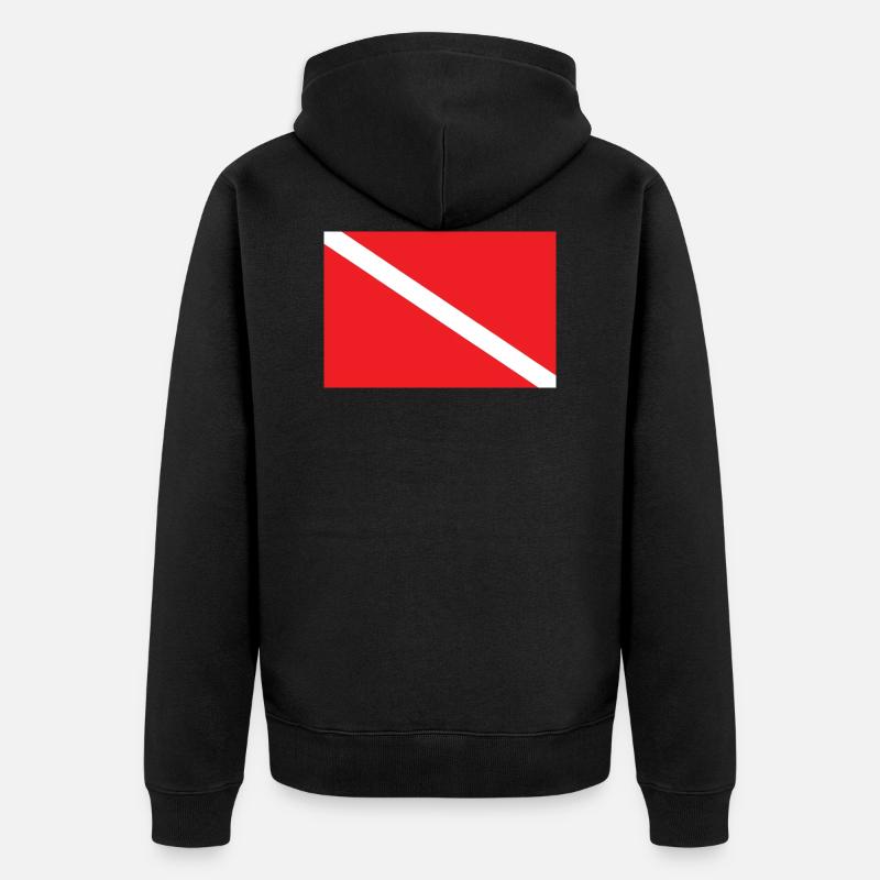 DRAPEAU DE PLONGÉE SOUS-MARINE - Veste à capuche bio Premium Unisexe - noir