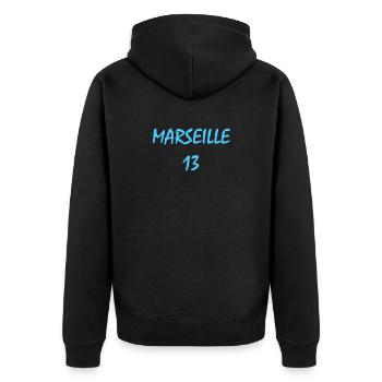 Marseille 13 - Veste à capuche bio Premium Unisexe - noir - Dos - Nico (187cm)