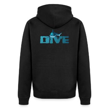SCUBA DIVING SHARK - Unisex Premium Organic Zip Hoodie - black - Back - Nico (187cm)