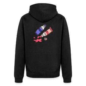 Dyes Tube Stains Ink Coloring - Unisex Premium Organic Zip Hoodie - black - Back - Nico (187cm)