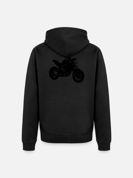motorcycle monster - Unisex Premium Organic Zip Hoodie - black