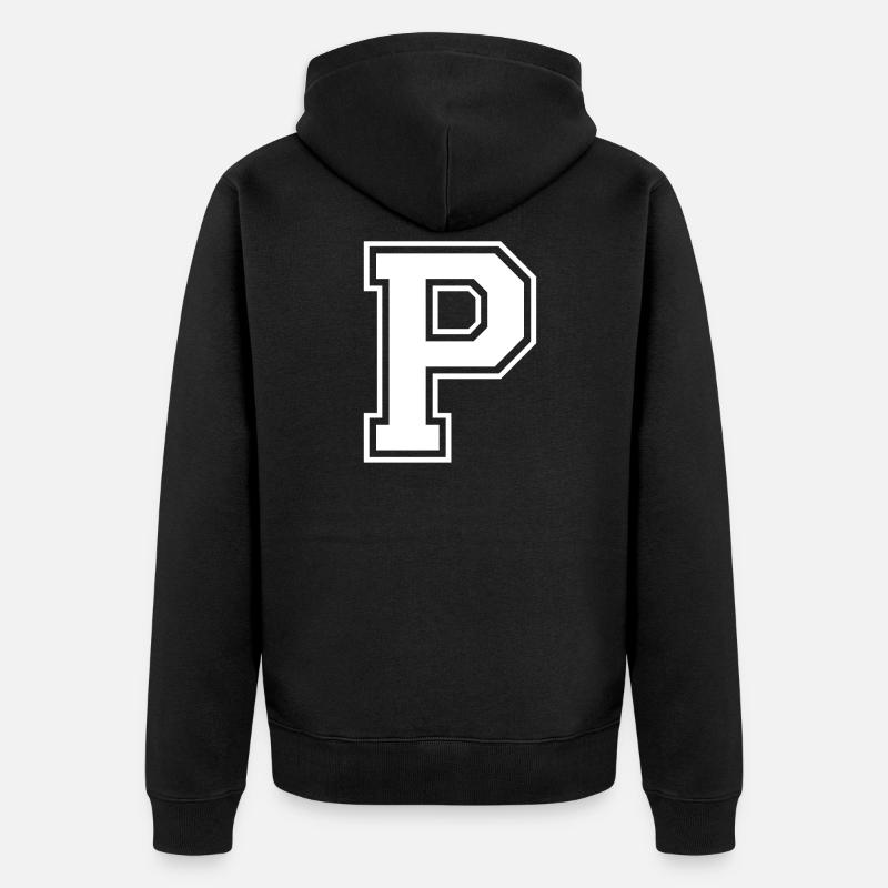 P - Unisex Premium Bio Zip Hoodie - Schwarz