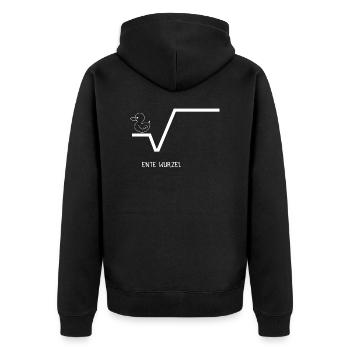 Ente Wurzel Mathe Enten Geschenk - Unisex Premium Bio Zip Hoodie - Schwarz - Hinten - Nico (187cm)