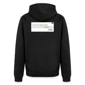 brain.exe stopped working Spruch Gehirn Hirn .exe - Unisex Premium Bio Zip Hoodie - Schwarz - Hinten - Nico (187cm)