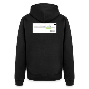 human.exe has stopped working Spruch human .exe - Unisex Premium Bio Zip Hoodie - Schwarz - Hinten - Nico (187cm)