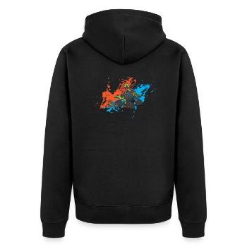 quad bike - Unisex Premium Organic Zip Hoodie - black - Back - Nico (187cm)