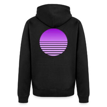 Dépasser Retro Moon - Veste à capuche bio Premium Unisexe - noir - Dos - Nico (187cm)