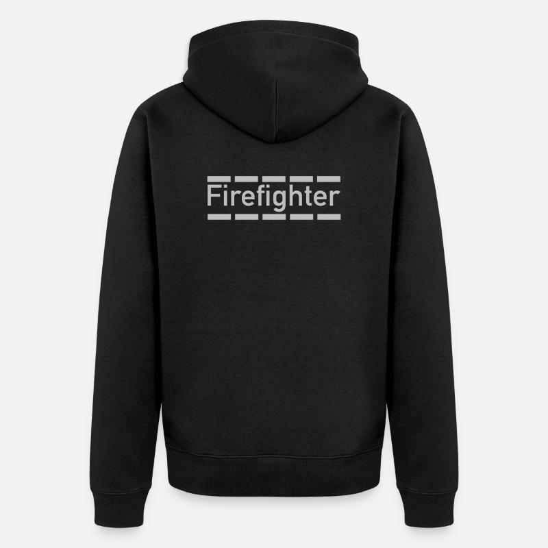 Firefighter - Unisex Premium Bio Zip Hoodie - Schwarz