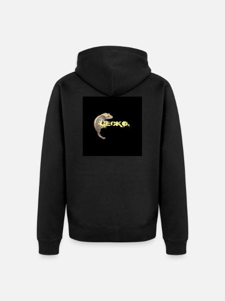 gecko love - Unisex Premium Organic Zip Hoodie - black