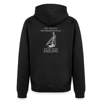 I have a Retirement Plan Sailing Sailing Gift - Unisex Premium Organic Zip Hoodie - black - Back - Nico (187cm)