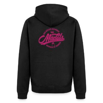 Mädels - Wir Müssen Aufhören Weniger Zu Trinken - Unisex Premium Bio Zip Hoodie - Schwarz - Hinten - Nico (187cm)
