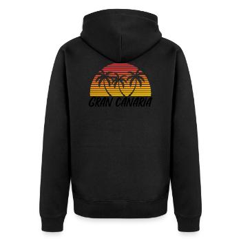 Gran Canaria - Unisex Premium Organic Zip Hoodie - black - Back - Nico (187cm)