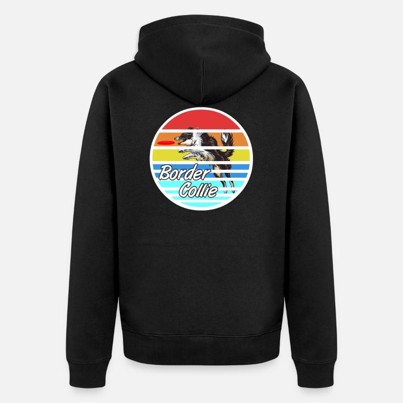Border Collie - Unisex Premium Bio Zip Hoodie - Schwarz
