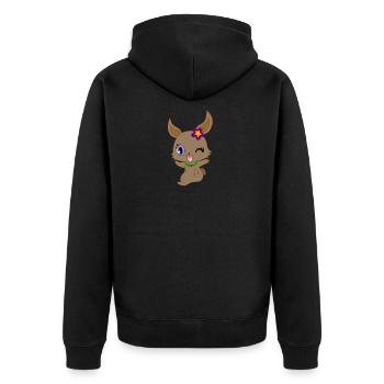 Hase - Unisex Premium Bio Zip Hoodie - Schwarz - Hinten - Nico (187cm)