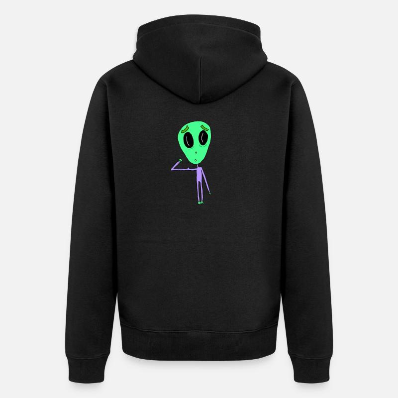 Extraterrestre avec biceps - Veste à capuche bio Premium Unisexe - noir